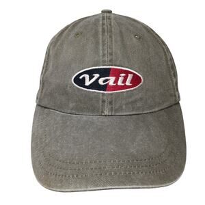 Vail Strapback Baseball Cap Brown One Size Adjustable Embroidered Cotton Sci